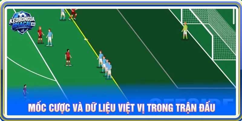 Mốc cược và dữ liệu việt vị trong trận đấu