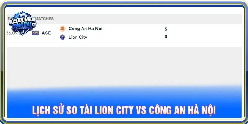 Lịch sử so tài Lion City vs Công an Hà Nội